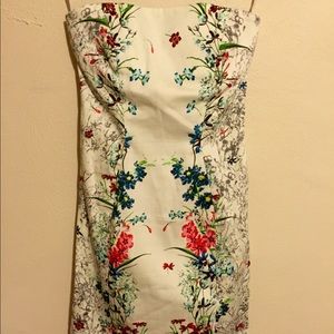 Zara strapless floral dress.