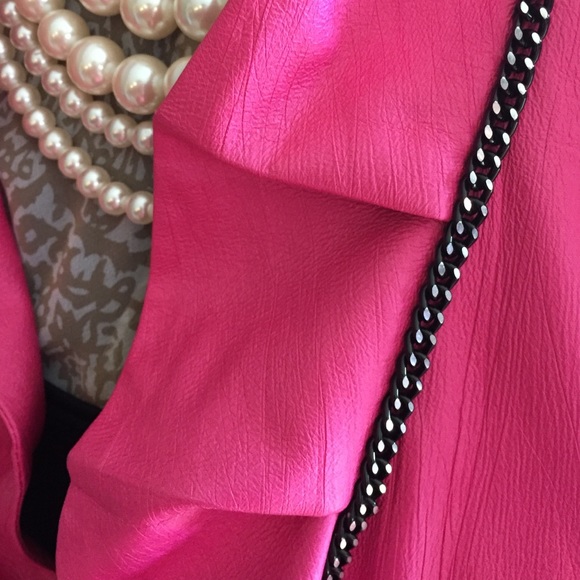 Pink jacket with black/silver chain detail - Picture 2 of 2