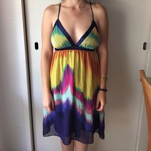 Multicolored backless dress