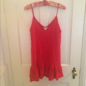 Red v neck cami dress