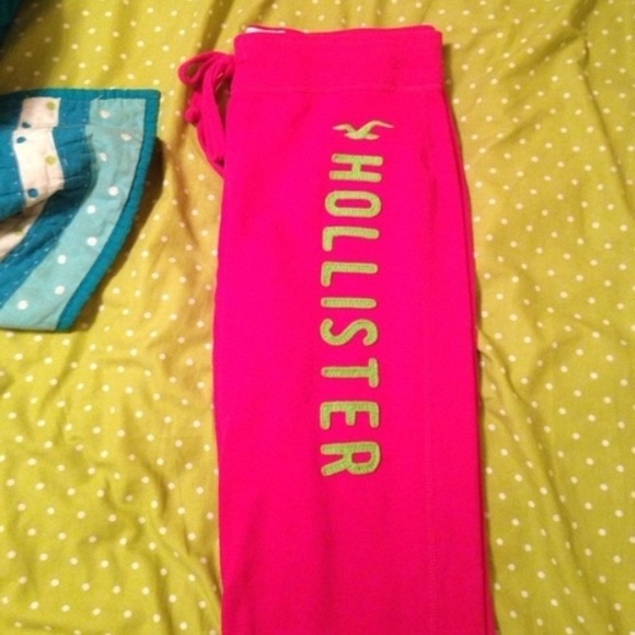 Bright pink hollister sweatpants
