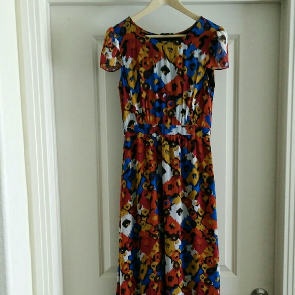 Urban Outfitter Printed Chiffon Maxi Dress