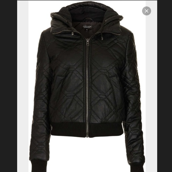 Topshop quilted faux leather jacket
