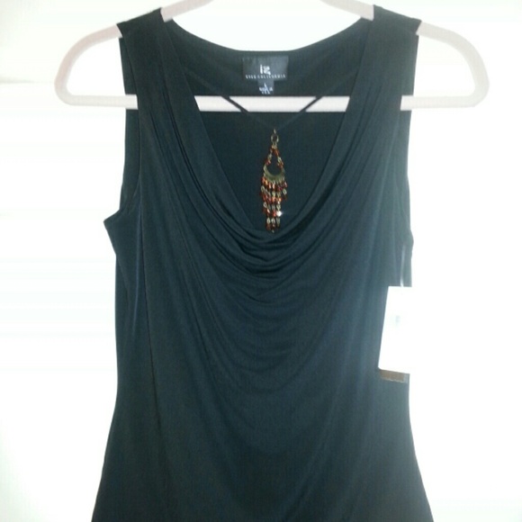 IZ Byer black tank w/jeweled necklace