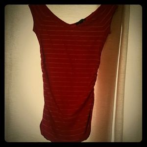 EXPRESS Red w/Silver stripes shirt size small