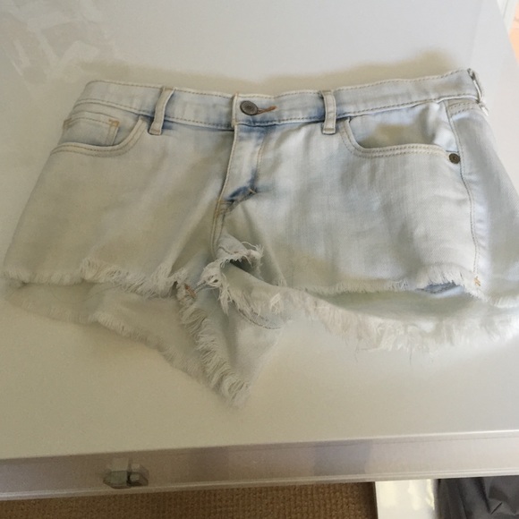 Abercrombie light wash jean shorts