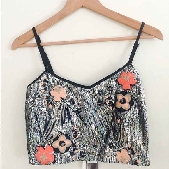 Nasty Gal Sequin Crop Top