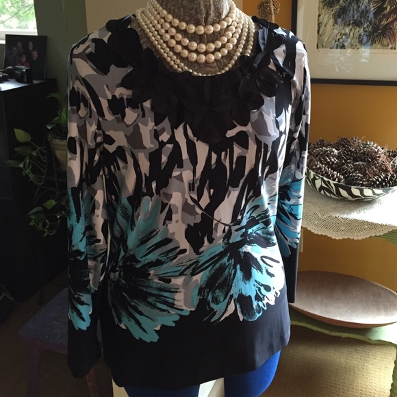 Knit top with fabric detail - Picture 1 of 2