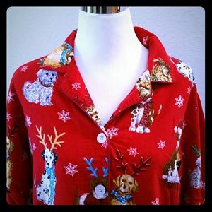 Nick and Nora Flannel Christmas Pajamas Dogs