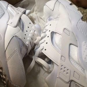 All white Huaraches