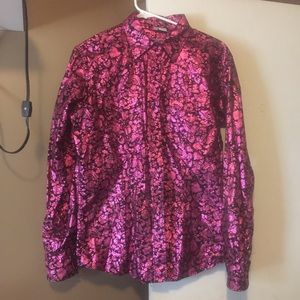 Purple print western shirt