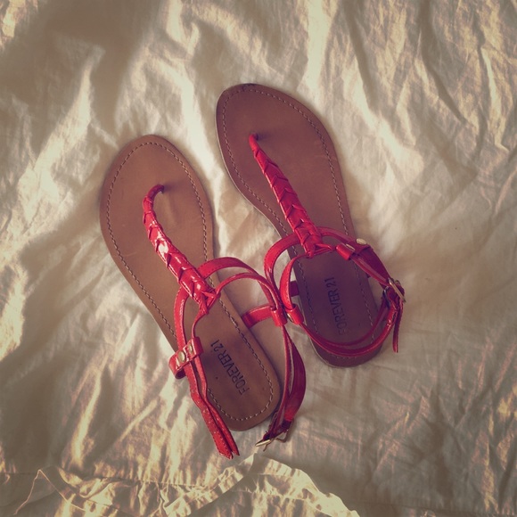 Bright red sandals