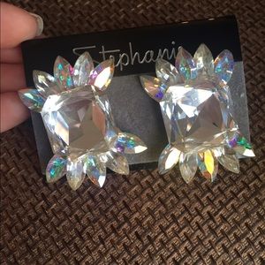 Clear and ab rhinestone earrings
