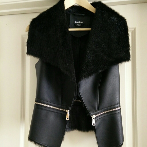 Bebe faux fur and leather vest