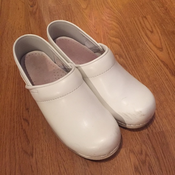 Dansko White Clogs