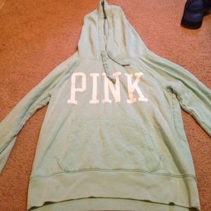 Mint green vs pink hoodie