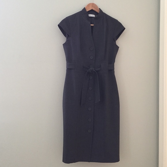 Calvin Klein Sheath Dress in Charcoal Grey