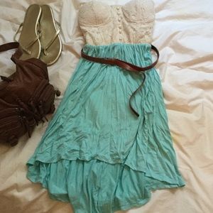 🌻Gorgeous Strapless Lace Back Hi-Lo Dress🌻