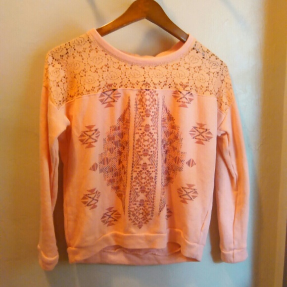 Peach Aztec Sweater