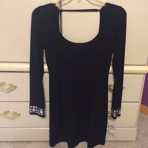 Little Black Dress w/ Open Back & Long Sleeves