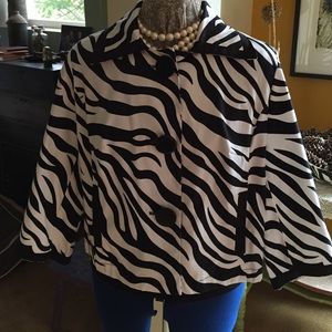 Zebra print swing style jacket