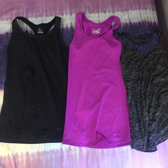 Set of 3 workout tank tops (Nike and under armour)