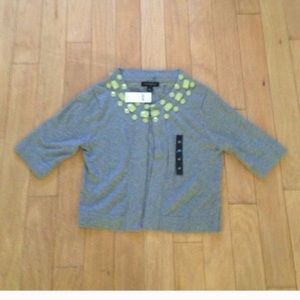 Gray Banana Republic beaded sweater or shrug.