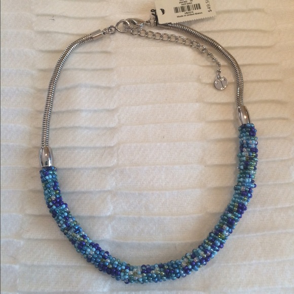 Talbots beaded necklace, Blue Multi