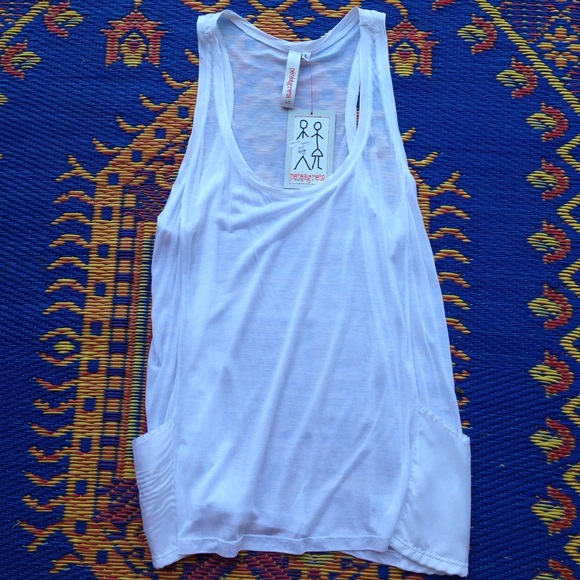 Sheer white tank w silk trim - Picture 1 of 4