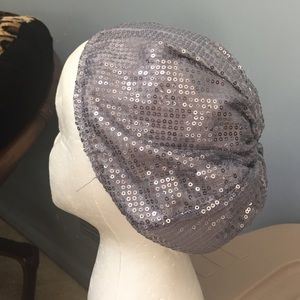 Silver Sequin Beanie