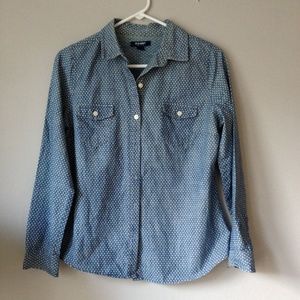 Polka dot chambray shirt