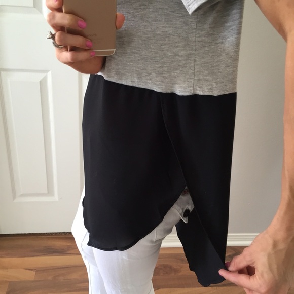 SOLD OUT • Grey & Black Colorblock Top - Picture 2 of 4