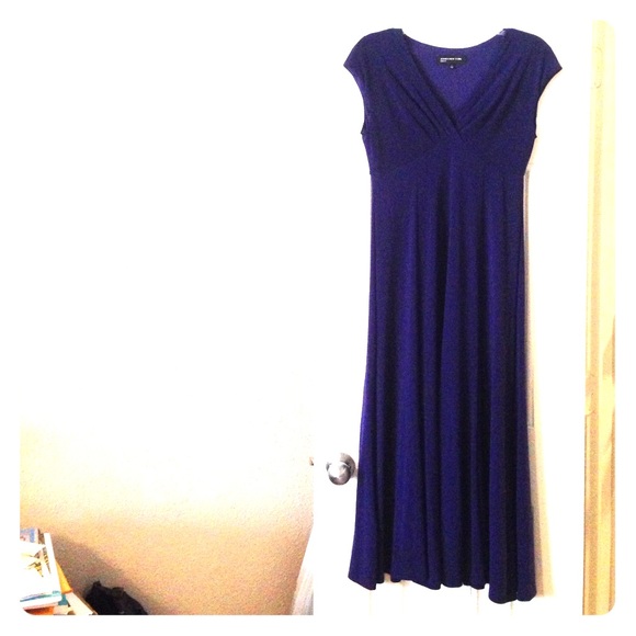 Purple midi v-neck fit and flare dress Jones NY