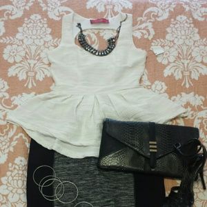 Akira peplum cutout tops NWT