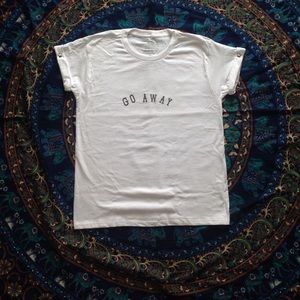 "Go away" tee with studded sleeves bundle