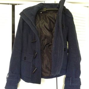 Black Poppy Wool peacoat