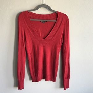 Express V Neck Red Sweater
