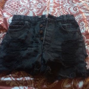 Black high wasted shorts