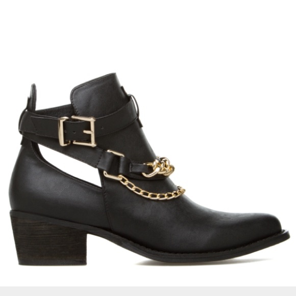 Black cutout bootie