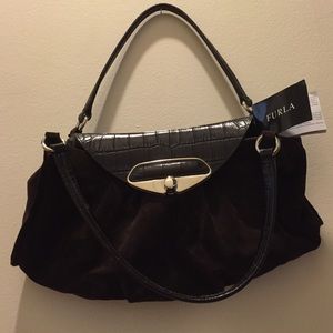 Furla Brown Suede Medium handbag