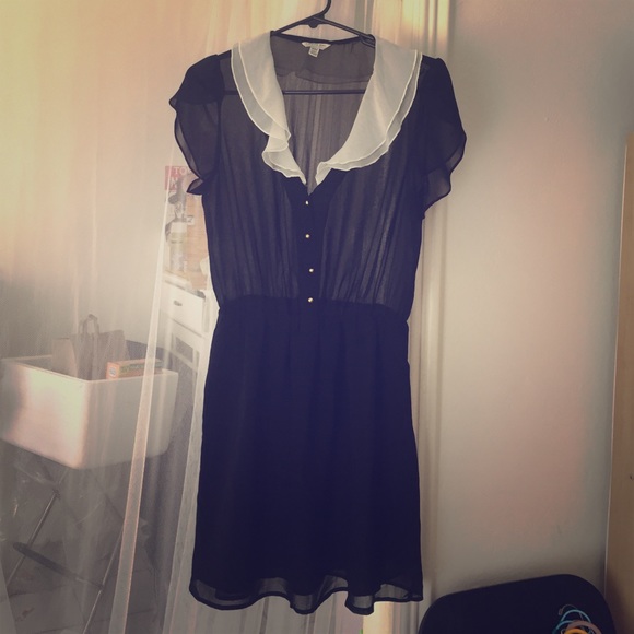 Black sheer top tea dress