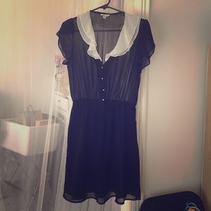 Black sheer top tea dress
