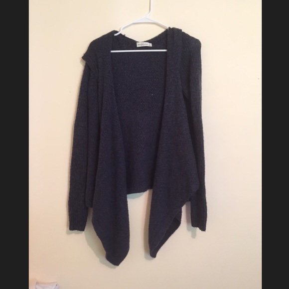 Soft navy hooded cardigan