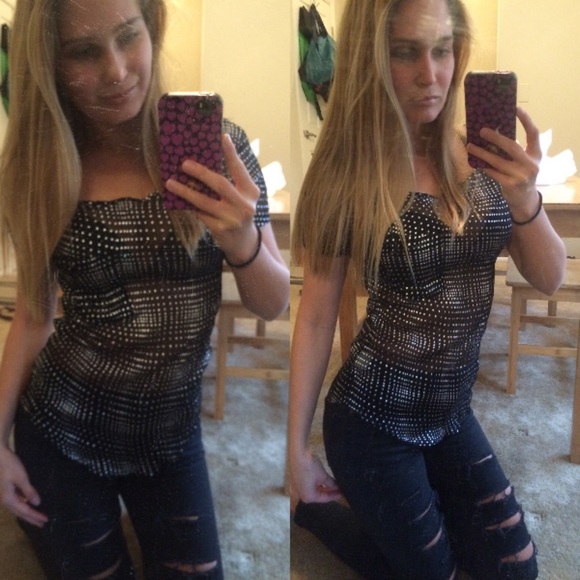 Black and silver free people shirt - Picture 3 of 4