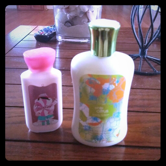 White Citrus & Twisted Peppermint BBW lotions