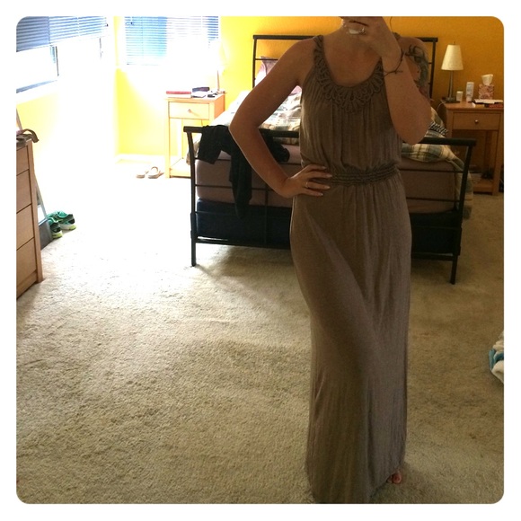 Elegant brown maxi dress