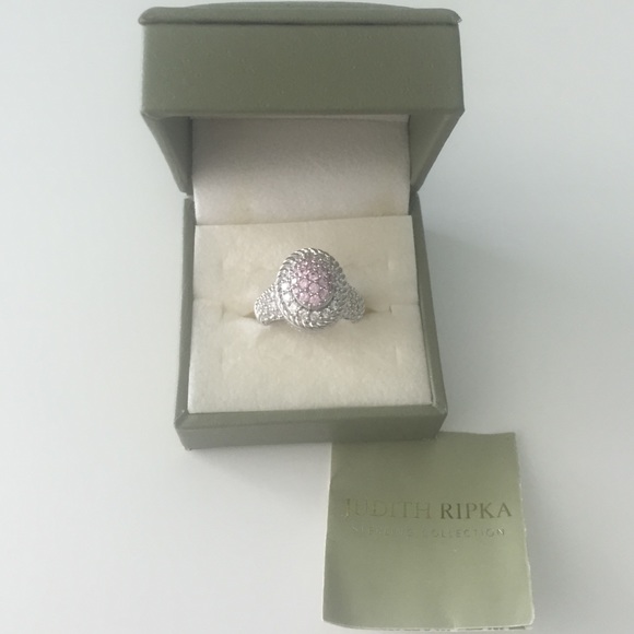 Judith Ripka pink and diamond ring