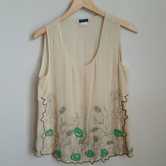 Anthropologie Beaded Top