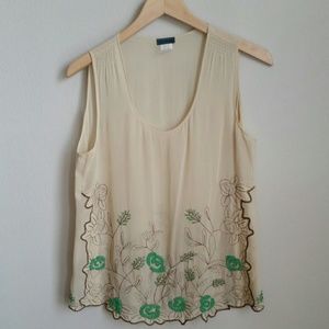 Anthropologie Beaded Top