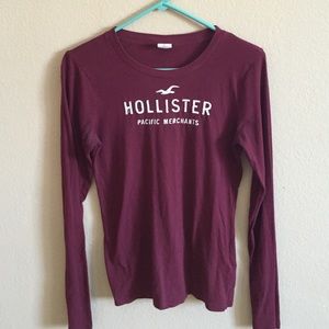 Long Sleeve Maroon/Burgundy Hollister Shirt